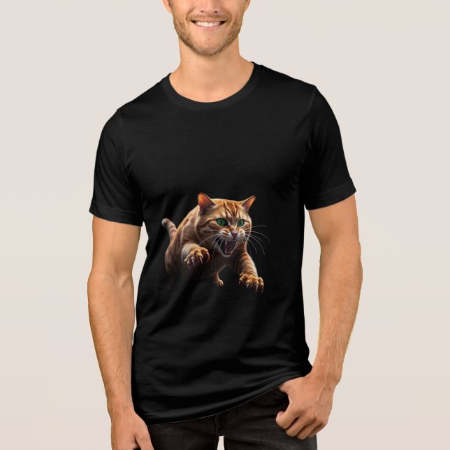 Ataque a Gatos - Camisa Felina, Engraçada e Engraç (Frente)