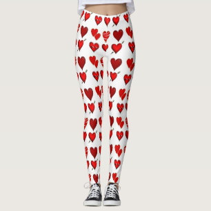 Ataque cardíaco vermelho personalizado Leggings De