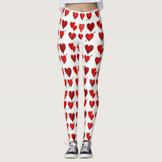 Ataque cardíaco vermelho personalizado Leggings De