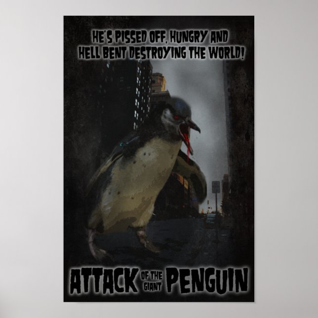 Ataque do Pinguim Gigante! Fake Movie Poster (Frente)