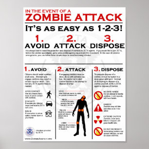 Ataque do zombi - poster 1-2-3