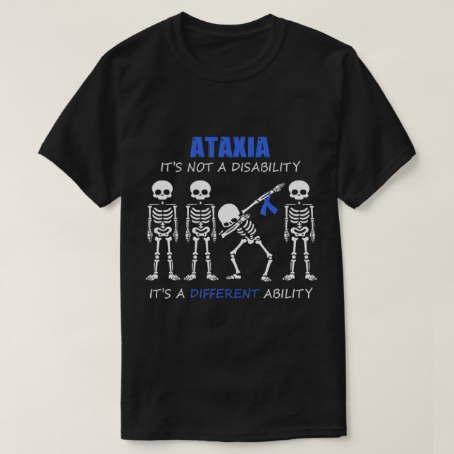 Ataxia Não é um esqueleto de camisa com deficiênci (Frente do Design)