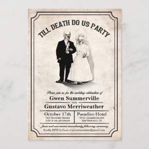 Até a morte faça-nos convites do casamento vintage