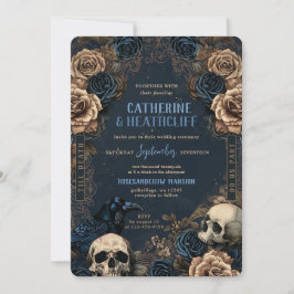 Até a morte Gótico Azul Convite para Casamento