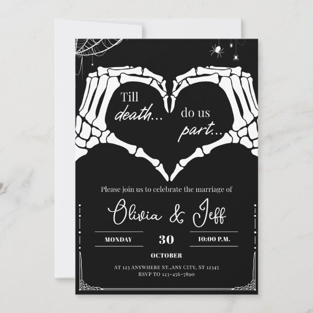 Até que a Morte nos Separe Convite de Casamento Gó (Frente)