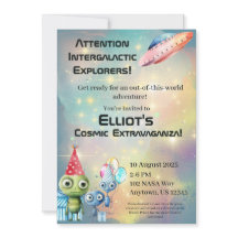 Atenção Convites Intergalácticos de Aniversário