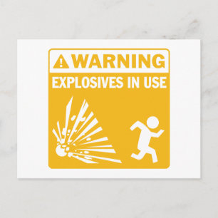 Atenção! Explosivos em Uso Cartão Postal