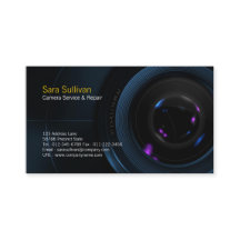 Atendimento à câmera e lente de Cartão de visita d