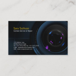 Atendimento à câmera e lente de Cartão de visita d