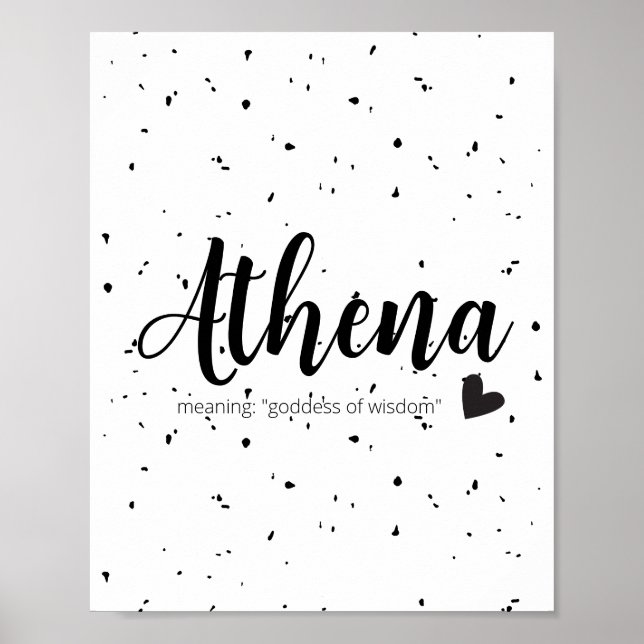 Athena Name Art Impressão Significa Meninas Modern (Frente)