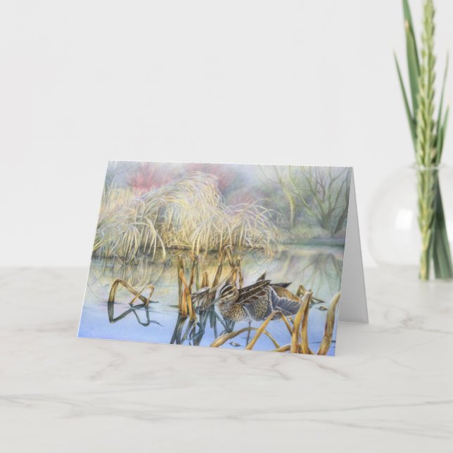 Atirar num cartão de arte de manhã frio e gelado (Frente)