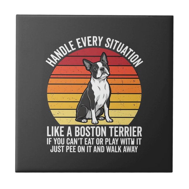 Atitude de Cachorro Retro Engraçado Boston Terrier (Frente)
