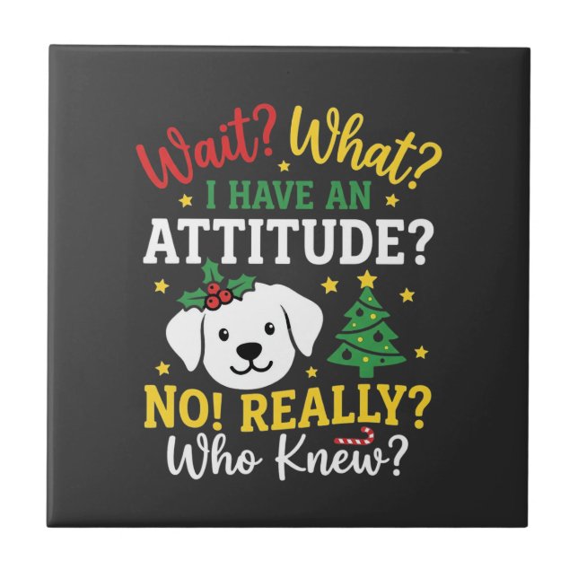 Atitude de Cão de Natal Humor de Férias (Frente)