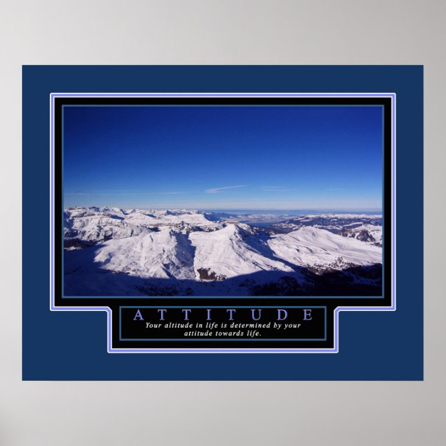 "Atitude" de Poster Inspiracional 22x28 (Frente)