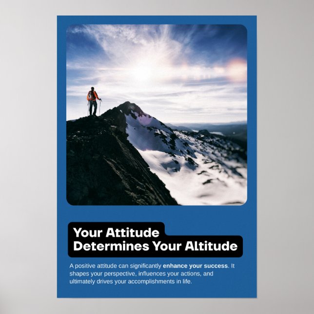 Atitude Determina Poster de Motivação de Altitude (Frente)
