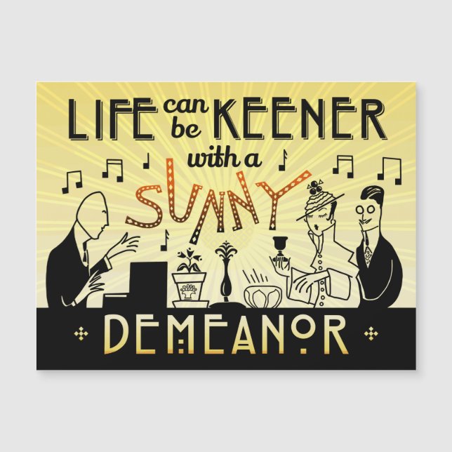 Atitude ensolarada retro do art deco 20s inspirada (Frente)