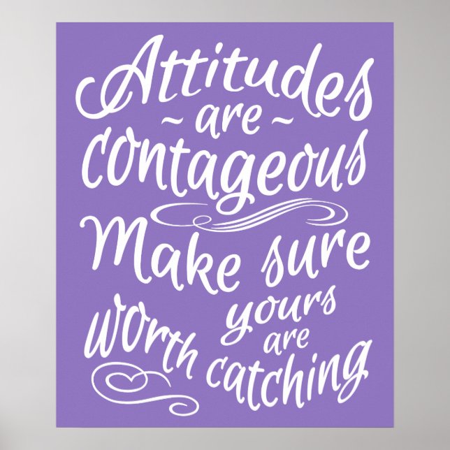 ATITUDE poster personalizado de motivação de cores (Frente)