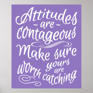 ATITUDES poster de motivação de cores personaliz