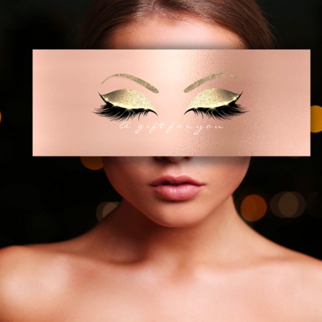 Ativação de Rosa de Certificado de Presente Branco (Gift Certificate Rose White PinkGold Lashes Makeup)