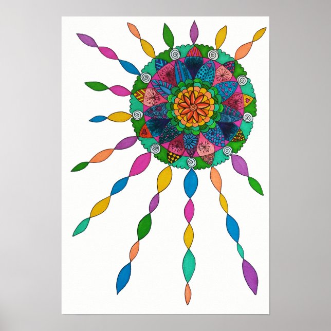 Ativando a Joy Healing Mandala Poster (Frente)