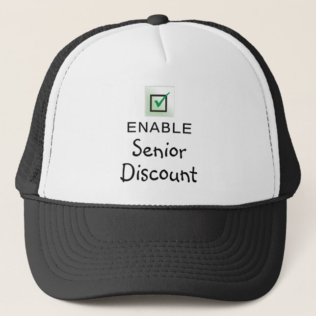 Ativar Desconto para Idosos Citação Divertida Boné (Frente)