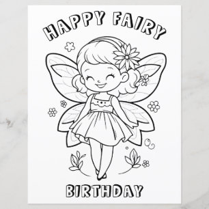 atividade de festa de aniversário de fada feliz