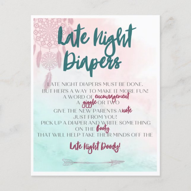 Atividade de Fraldas Noturnas de Boho Atrasado (Frente)