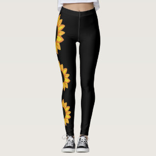 Ativista do esporte girassol Leggings pretas