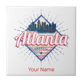 Atlanta Georgia Estados Unidos Retro Skyline
