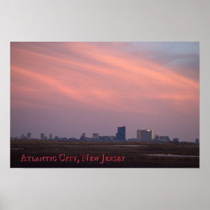 Atlantic City em Sunset Poster
