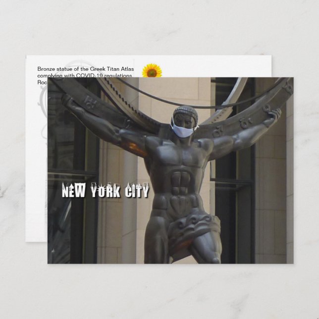 Atlas vestindo uma máscara facial - Cartão postal  (Frente/Verso)