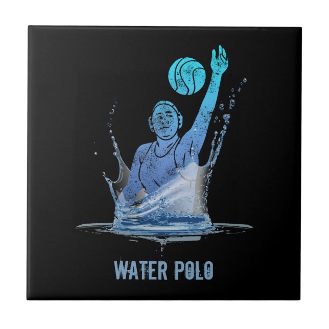 Atleta Desportiva Água Polo Vintage Com Bola (Frente)