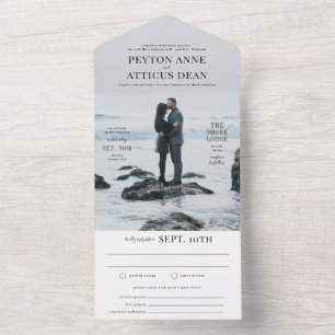 Atmosfera Tudo em Um Convite de Casamento com RSVP
