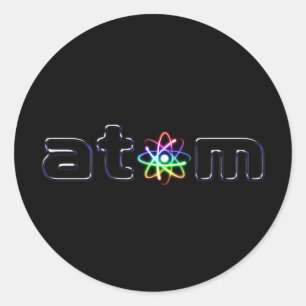 Atom brilhante colorido - adesivo