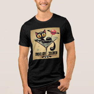 Atomic Futuristic Space Age Black Cat Martini