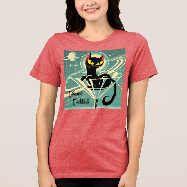 Atomic Futuristic Space Age Black Cat Martini (Frente)