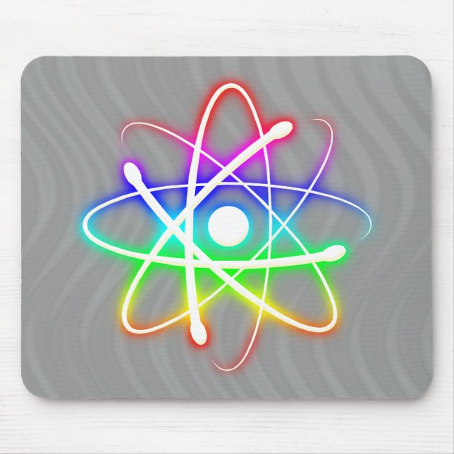 Átomo de incandescência colorido - mousepad (Frente)