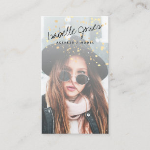 Ator Model Singer Dancer Pink Photo Cartão de visi