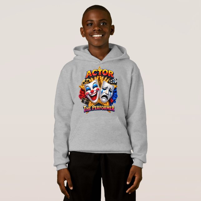 Ator - Moletom com Capuz do Menino Performer (Frente Completa)