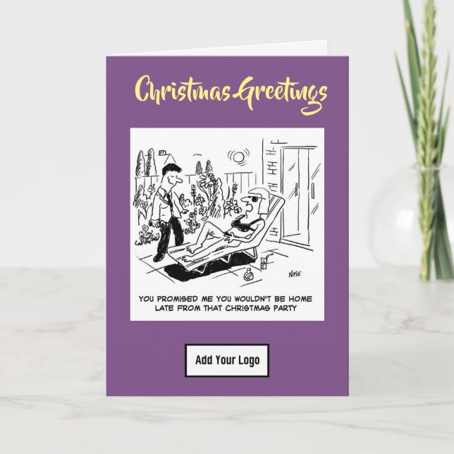 Atrasado em casa da festa. Cartão de Natal da Empr (Frente)