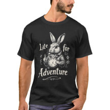 "Atraso para Aventura: Design de Camisa T do Coelh
