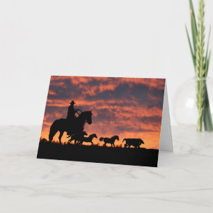 Através do cartão de aniversário do vaqueiro das