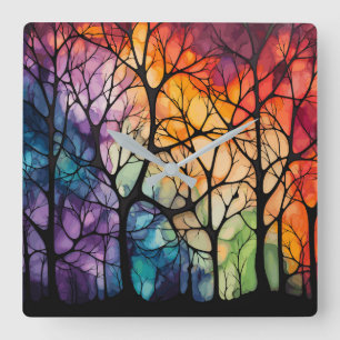 Através do Relógio de Parede das Árvores