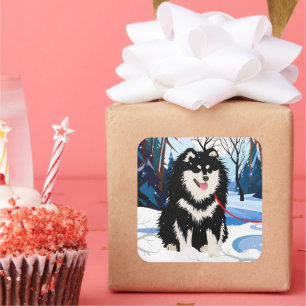 ATRAVÉS DO RIO adesivos de Finnish Lapphund 2 tama