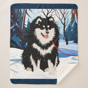 ATRAVÉS DO RIO Cobertor Sherpa de Finnish Lapphund