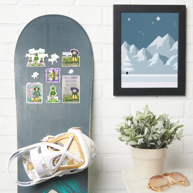 Através dos adesivos (Prancha de snowboard)