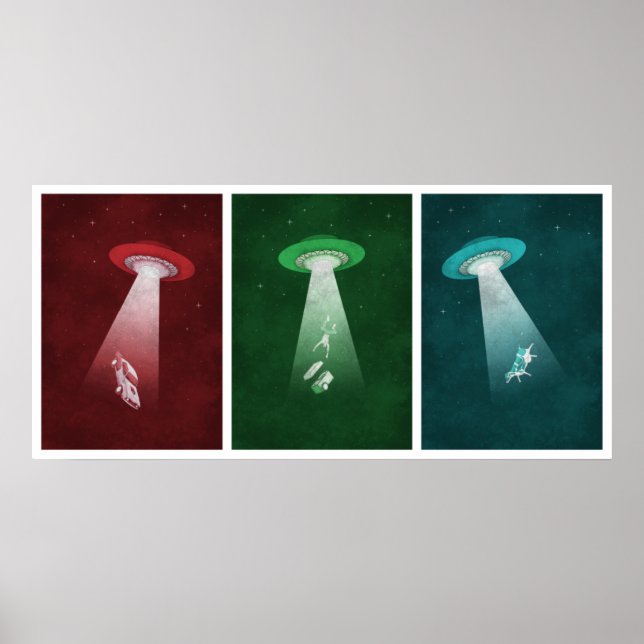 Attack from Mars - Alien abduction poster (Frente)