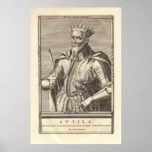 Attila o huno, flagelo do deus, do impressão