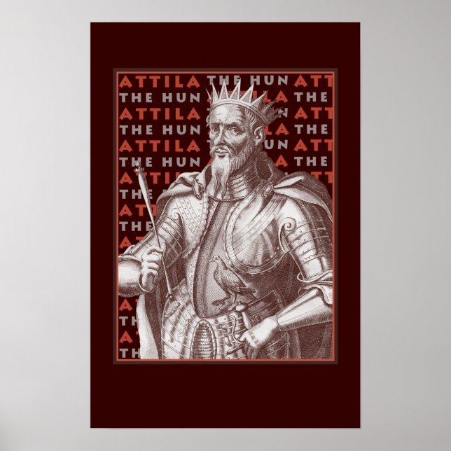 Attila The Hun - Poster de Imagem Antiquada em Gre (Frente)