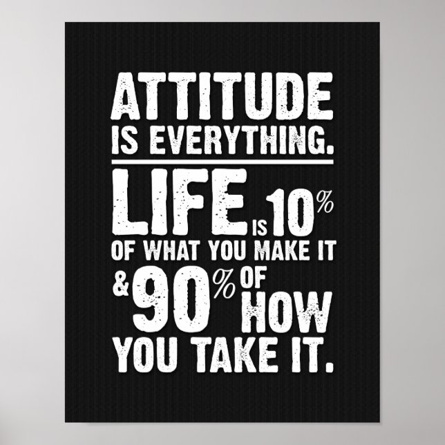 Attitude is Everything Poster - Black (Frente)
